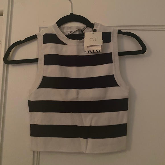 Zara striped cropped top knit - Picture 1 of 2